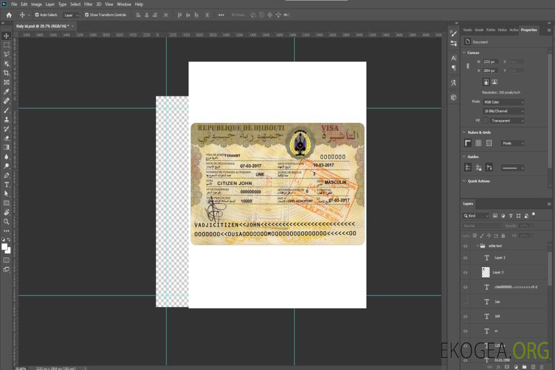 Visa de voyage DJIBOUTI template Visa de voyage DJIBOUTI template
